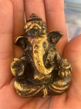 Decorative Ganesha Statue - Antique Black and Gold Finish